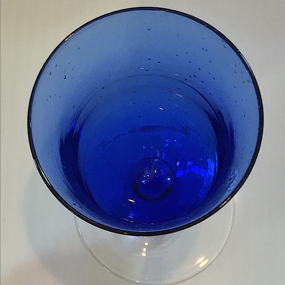 Three Water Goblets Cobalt Blue Depression Glass - Picture 3 of 3